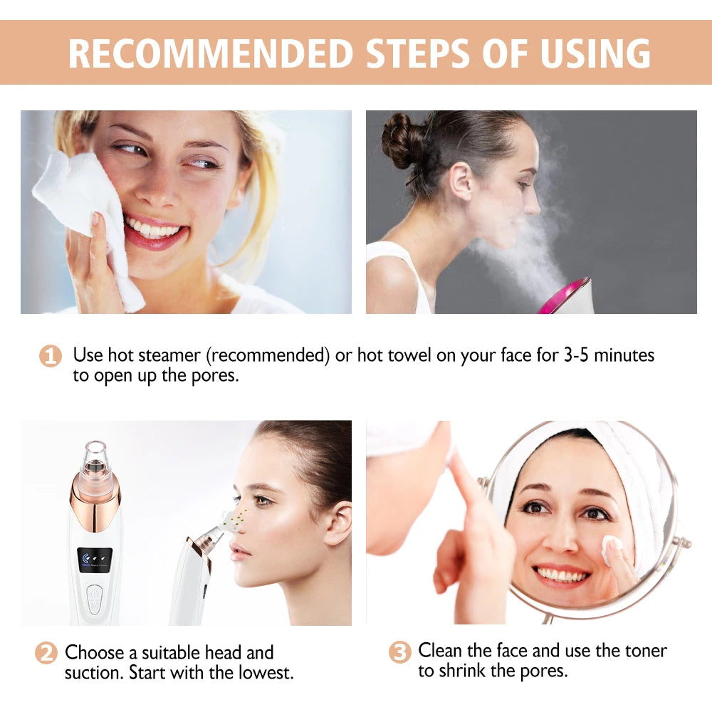 Electric Blackhead Remover Vacuum – Rechargeable Pore Cleaner