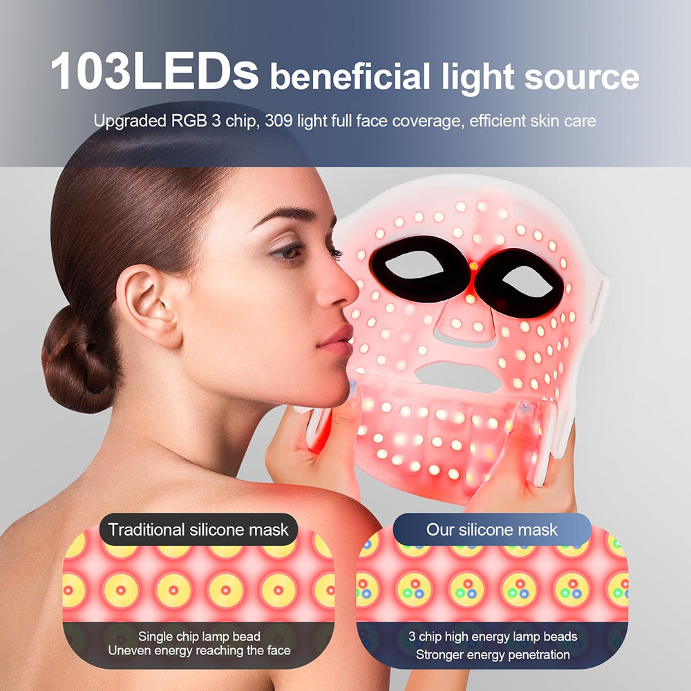 7-Color LED Face & Neck Mask – Wireless Silicone Light Therapy