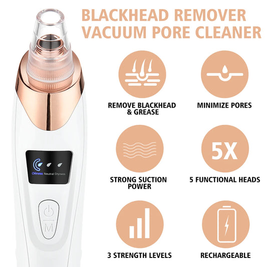 Electric Blackhead Remover Vacuum – Rechargeable Pore Cleaner